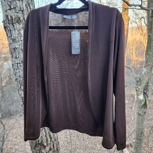 NWT Chico's Brown Open Front Travelers Cardigan